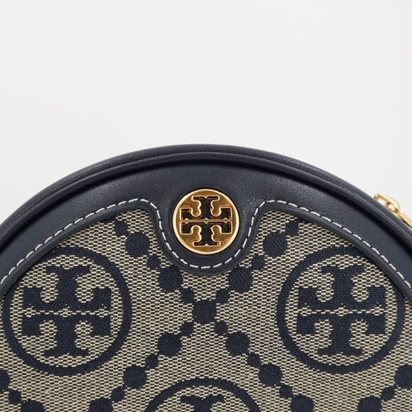 Tory Burch T Monogram Jacquard Moon Crossbody Bag Blue - Picture 7 of 15